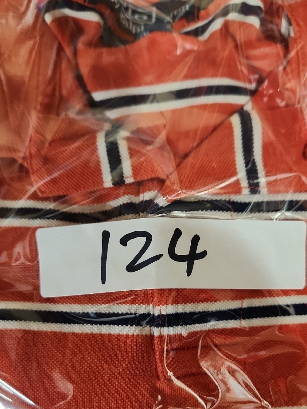 Vintage Polo Ralph Lauren Polo Shirt Pima Cotton Mesh Orange Stripes Mens Medium - Picture 8 of 8